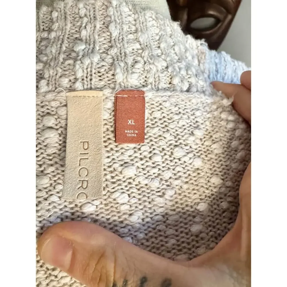 NWOT Pilcro Urban Outfitters Oversized Cream Knit Sweater Vest - Picture 6 of 7